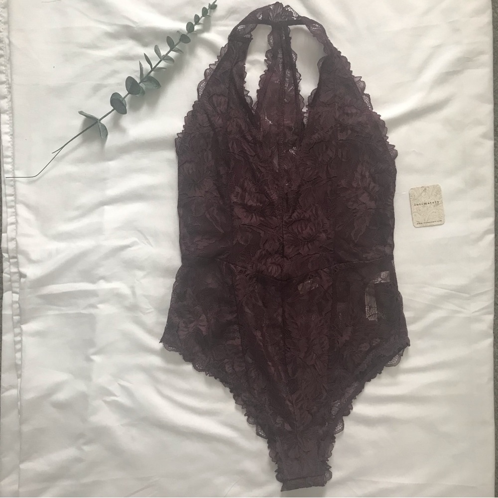 NWT Free People Everyday Lace Bodysuit in Plum Jam - Picture 10 of 10